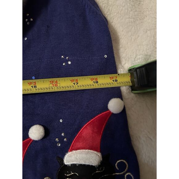 Vintage Large Berek Christmas Sweater Vest With Removable White Faux Fur Collar - Picture 6 of 11